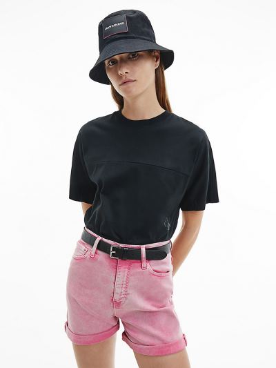 Calvin Klein Ruhák HU524475 | Calvin Klein Organic Cotton Logo Női Póló Fekete